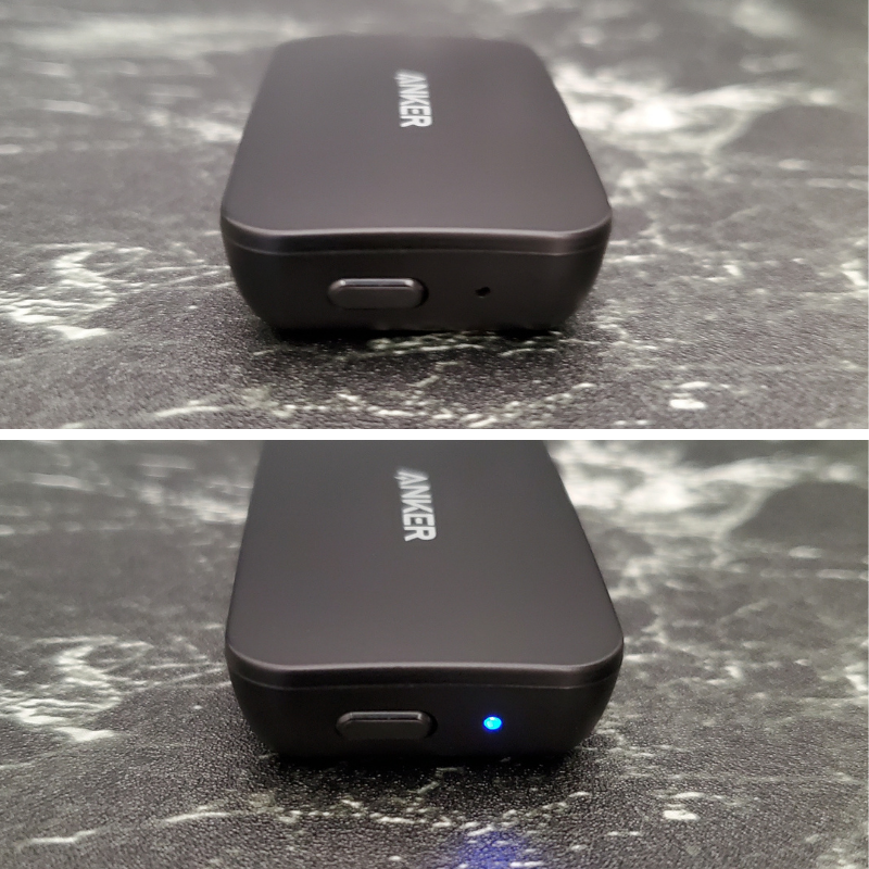 Soundsync Bluetooth receiverの電源スイッチの画像